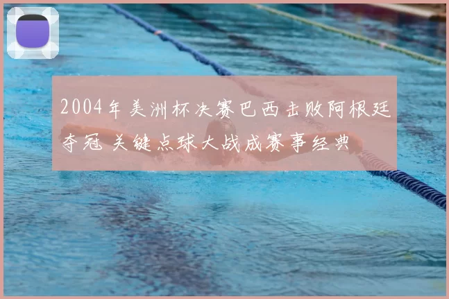 2004年美洲杯决赛巴西击败阿根廷夺冠 关键点球大战成赛事经典